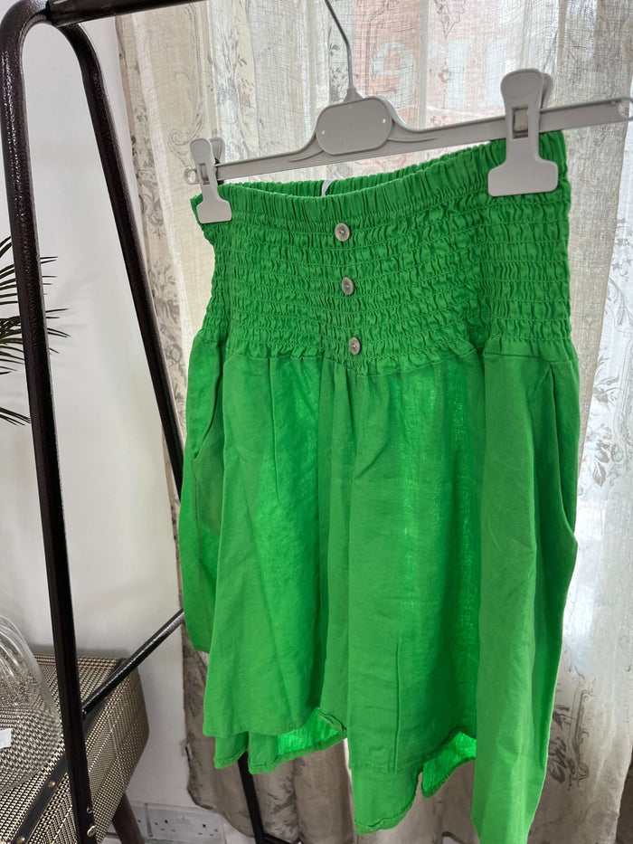 High Waist Button Skorts