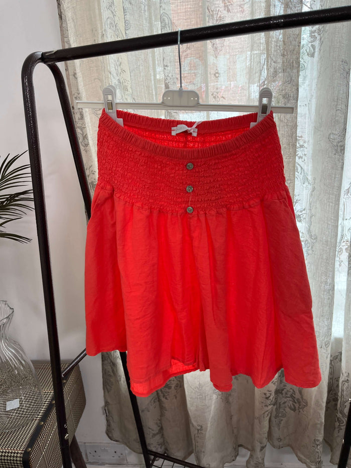 High Waist Button Skorts