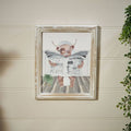 Highland Cow Reading the Paper on the Toilet Wood Printed Plaque