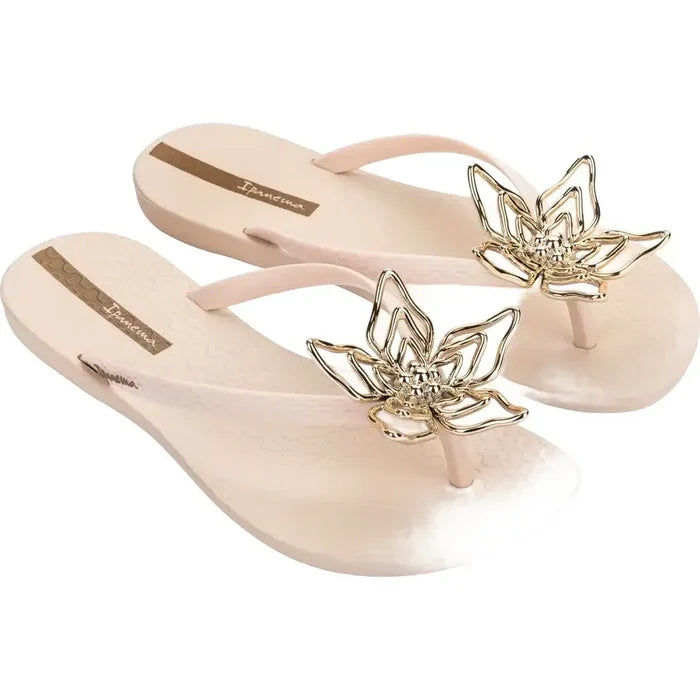 Ipanema - Maxi Flower Fem Flip Flops Beige/Gold