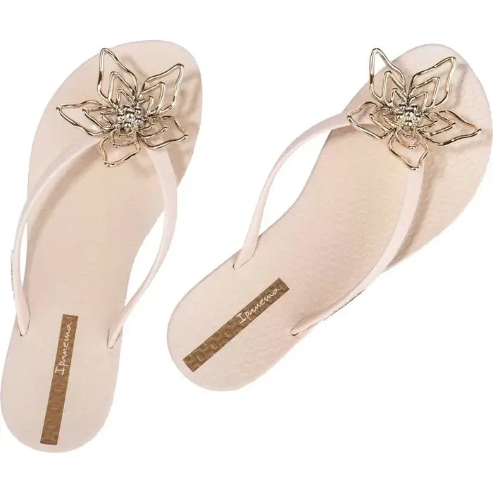 Ipanema - Maxi Flower Fem Flip Flops Beige/Gold