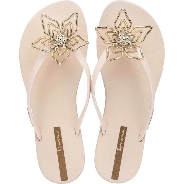 Ipanema - Maxi Flower Fem Flip Flops Beige/Gold