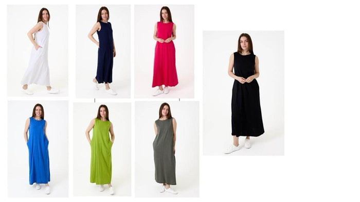 Jane Elize - Ladies Slub Jersey A Line Maxi Dress