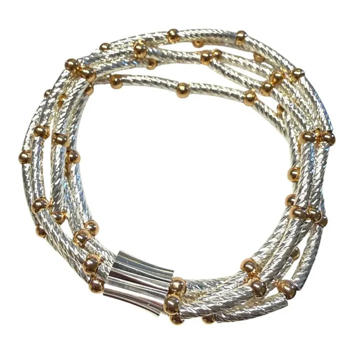 Jess & Lou - Braided Multi-Strand Bracelet Gold & Silver