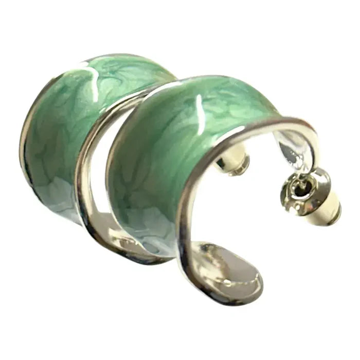 Jess & Lou - Chunky Hoop Pearlescent Earring Aqua