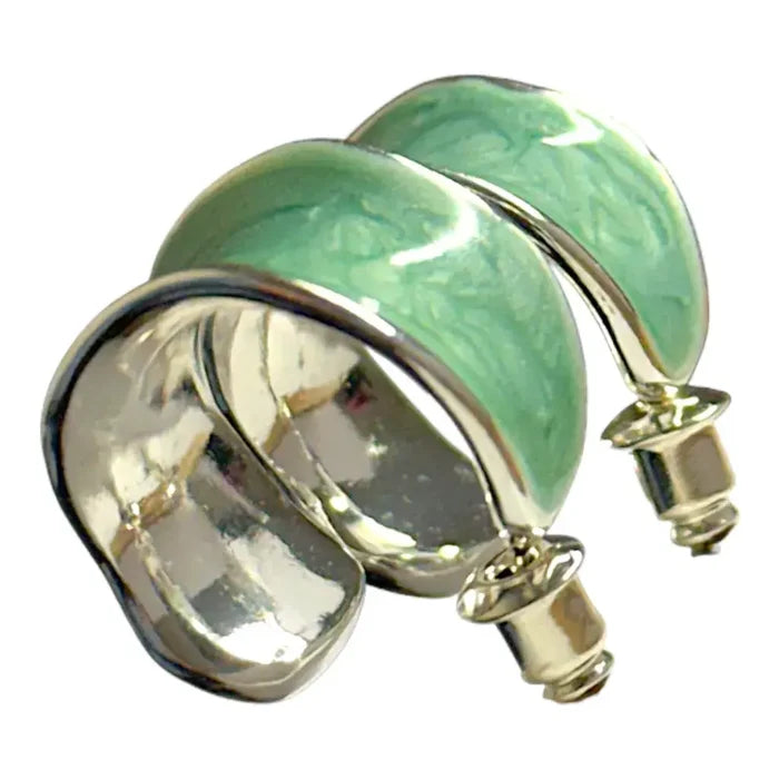 Jess & Lou - Chunky Hoop Pearlescent Earring Aqua