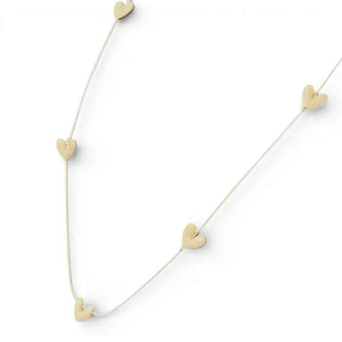 Jess & Lou - Heart Pearlescent Necklace White