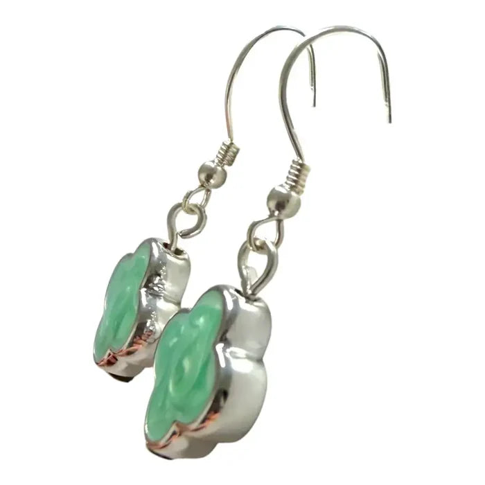Jess & Lou - Pearlescent Clover Drop Earring Aqua