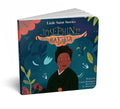 Book titled 'Little Saint Stories: Josephine Bakhita' with a dark blue cover featuring an illustration of a woman.