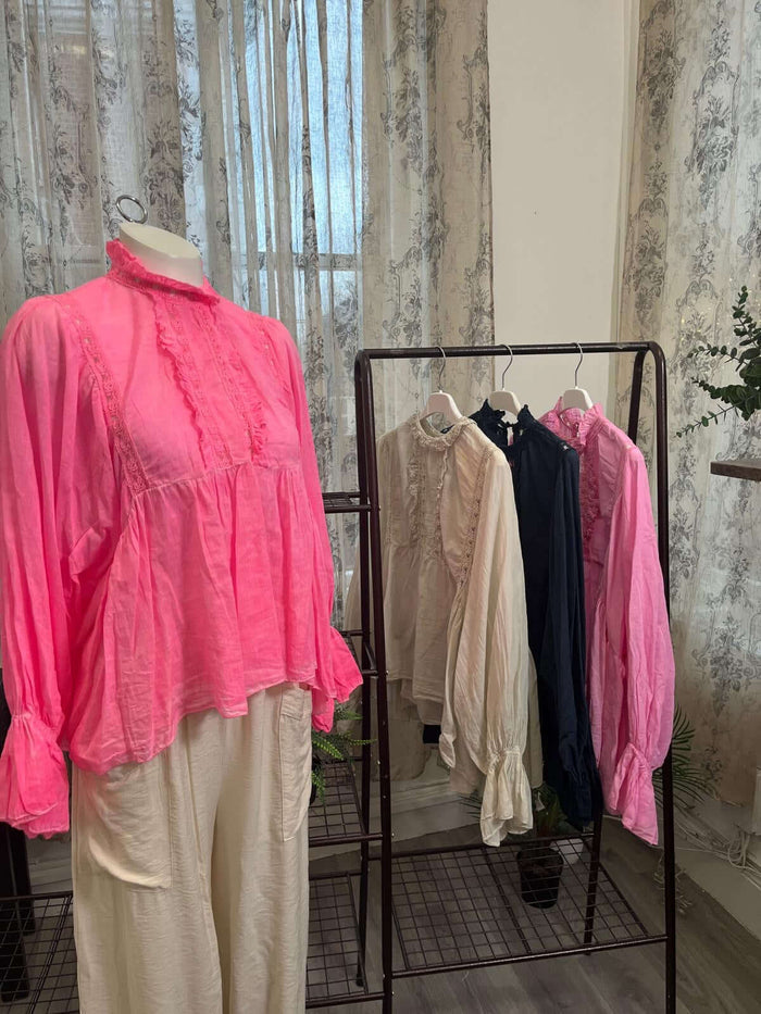Ladies Boho Style Blouse Ballon Sleeve