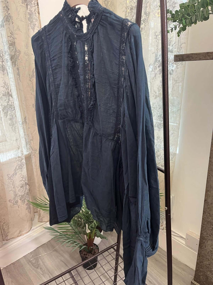 Ladies Boho Style Blouse Ballon Sleeve