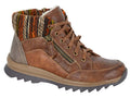 Ladies Brown Twin Zip 6 Eyelet Ankle Boot - Erte