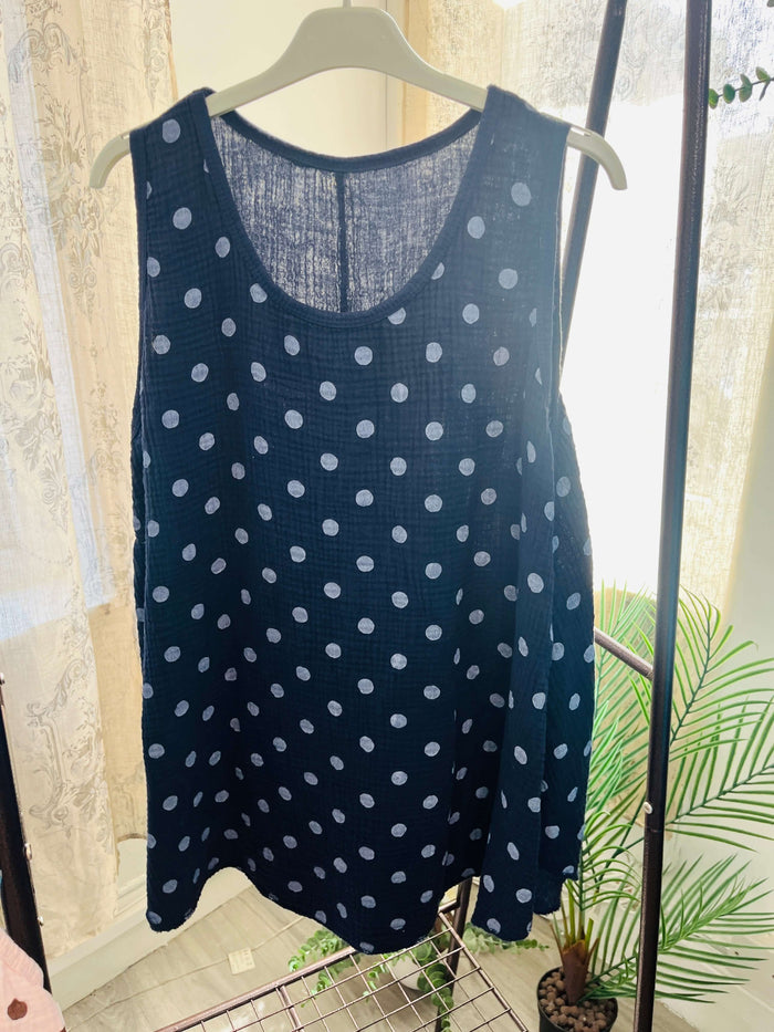Ladies Cotton Spotty Vest Top