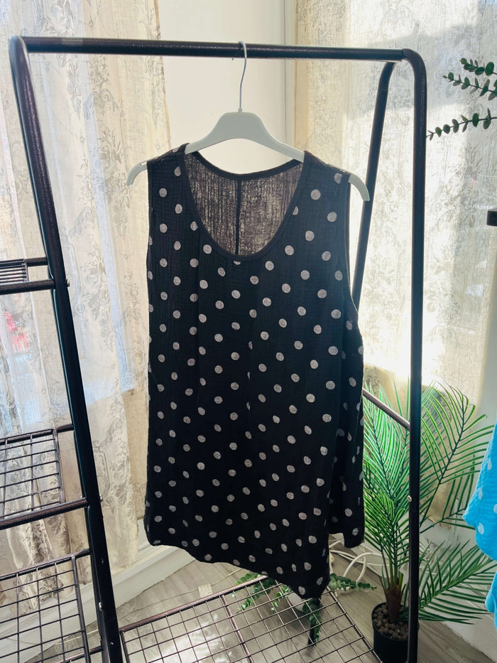 Ladies Cotton Spotty Vest Top