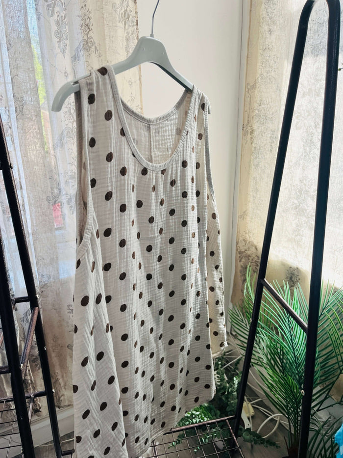 Ladies Cotton Spotty Vest Top