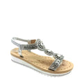 Diamonte Trim Elastic Back Comfort Sandal