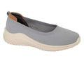 Ladies Grey Textile Mesh Slip on Summer Casual Shoe