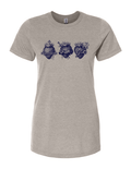 Gray t-shirt with the Holy Family hearts design on a white background