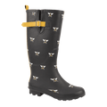 Ladies Honey Black Multi Wellington Boot