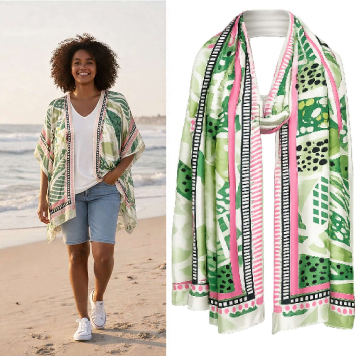 Ladies Jacket Cover Up & Scarf/Sarong Combo