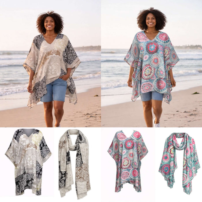 Ladies Kimono & Scarf/Sarong Combos