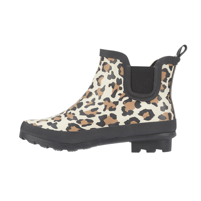 Ladies Leopard Short Wellington Boot