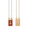 Lady's Scapular- Sacred Heart + Lady Mt. Carmel Pearl Beads