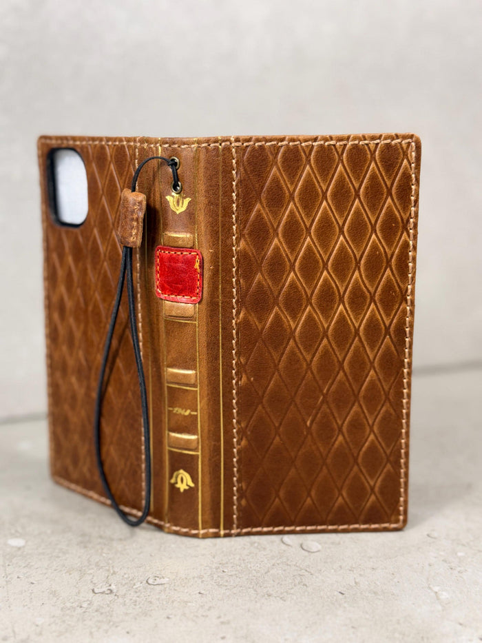 Leather Book Wallet Case for iPhone: Card Slots, Bible Style 17