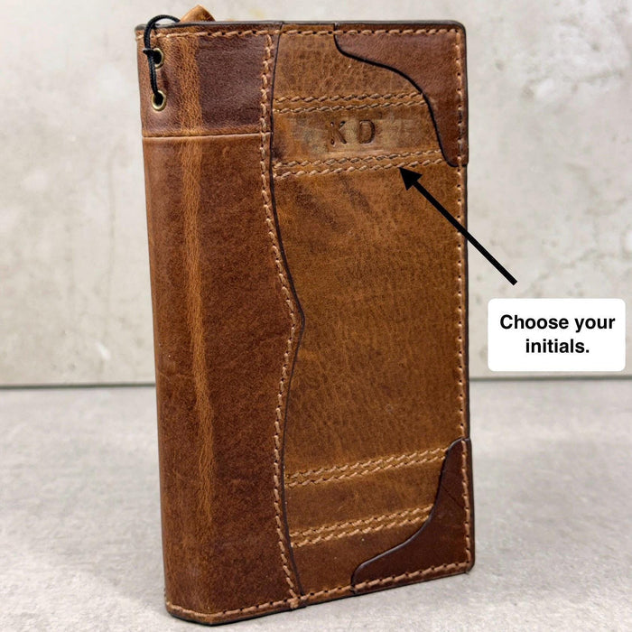 Leather Book Wallet Case for iPhone: Card Slots, Bible Style 17