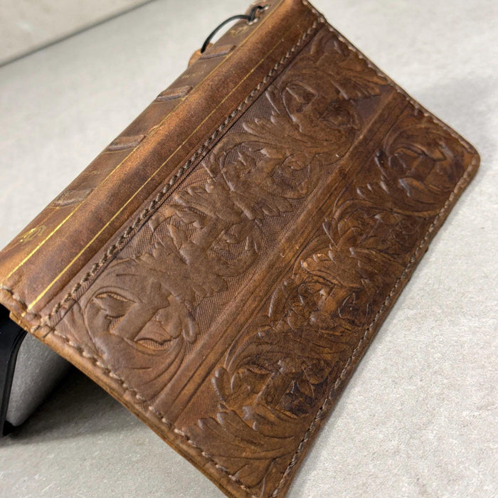 Leather Book Wallet Case for iPhone: Card Slots, Bible Style 17