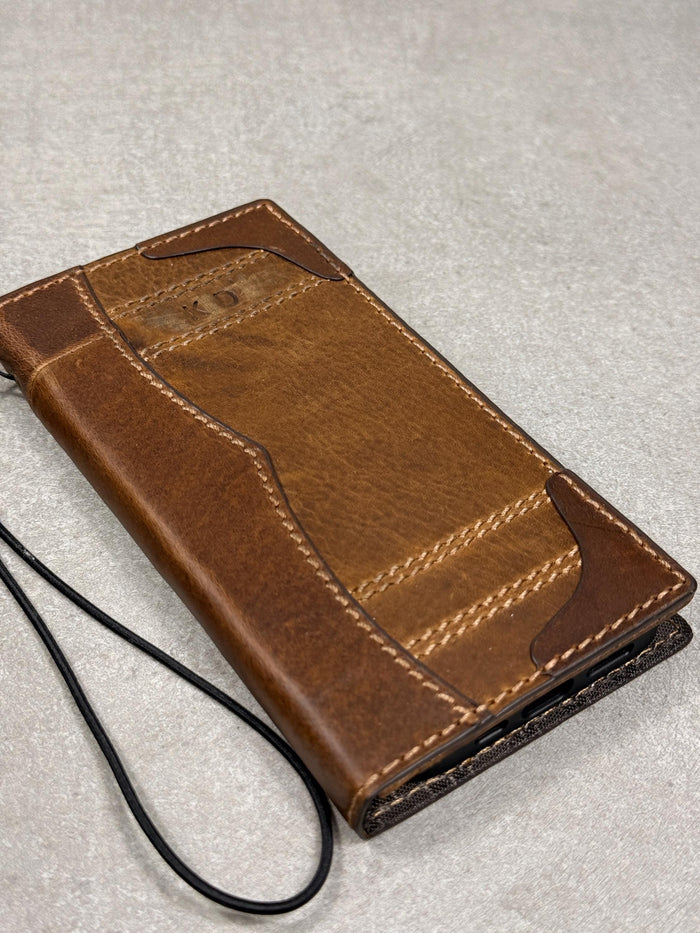 Leather Book Wallet Case for iPhone: Card Slots, Bible Style 17