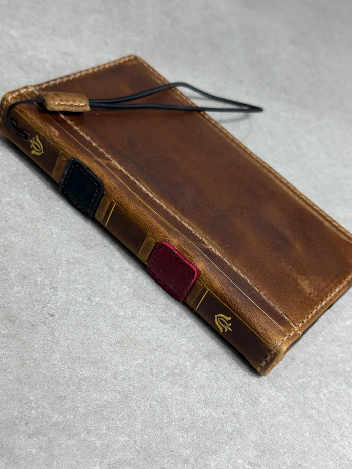 Leather Book Wallet Case for iPhone: Card Slots, Bible Style 17