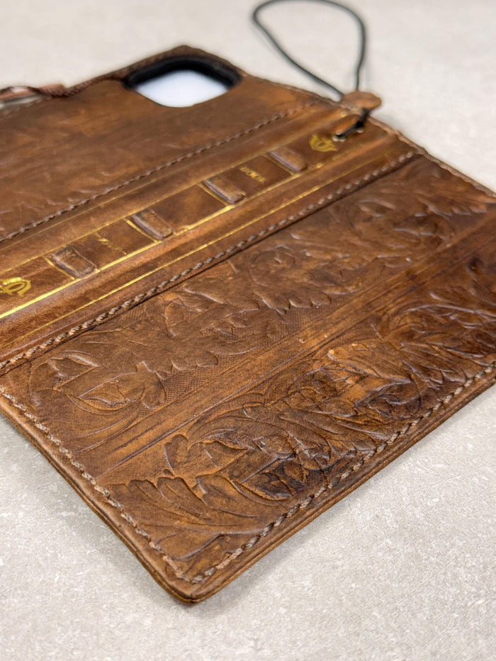 Leather Book Wallet Case for iPhone: Card Slots, Bible Style 17