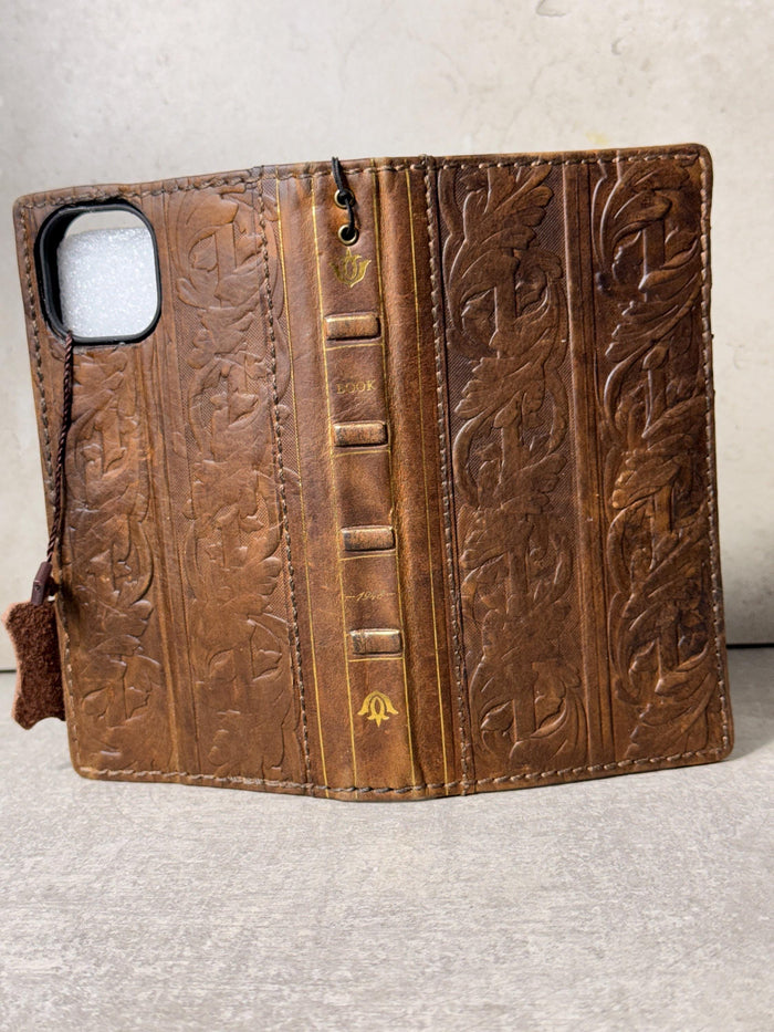 Leather Book Wallet Case for iPhone: Card Slots, Bible Style 17