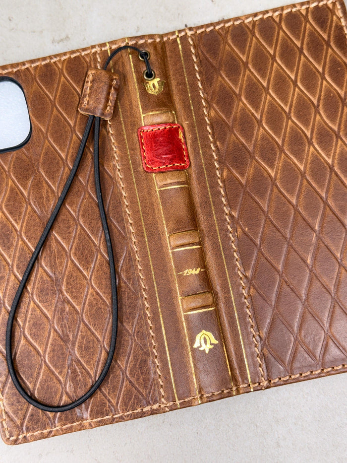 Leather Book Wallet Case for iPhone: Card Slots, Bible Style 17