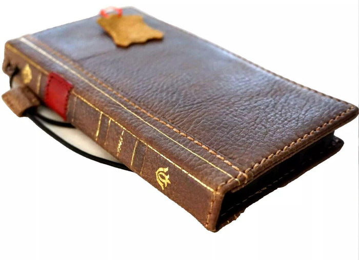 Leather iPhone Wallet Case: Book Style Card Slots