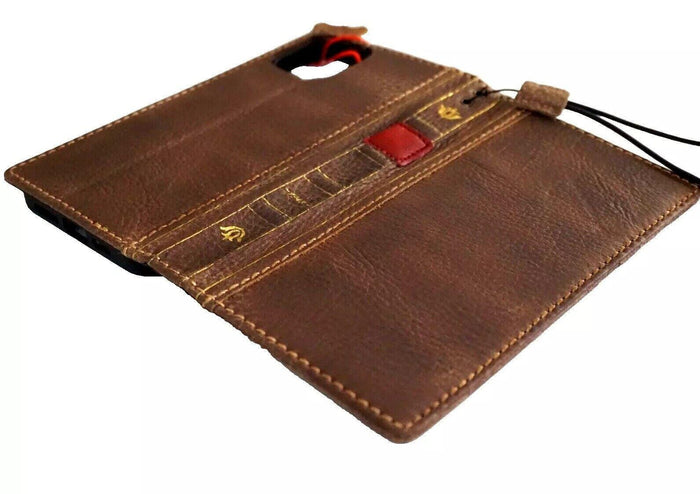 Leather iPhone Wallet Case: Book Style Card Slots