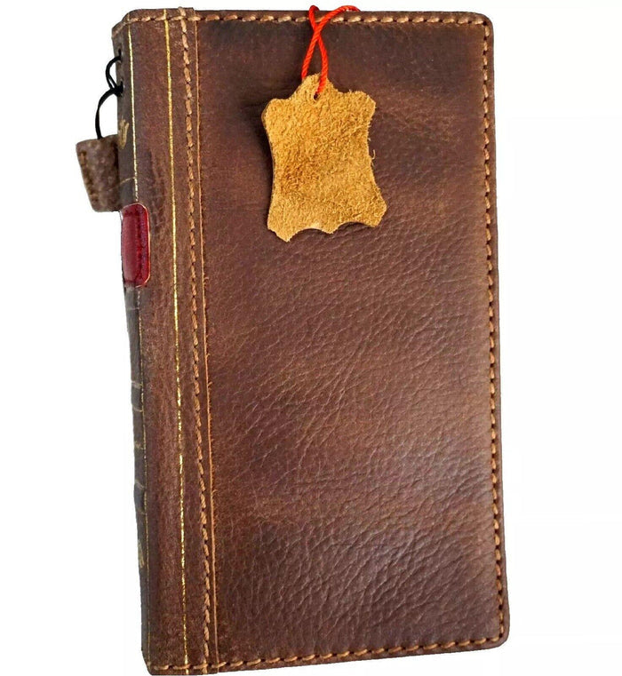 Leather iPhone Wallet Case: Book Style Card Slots