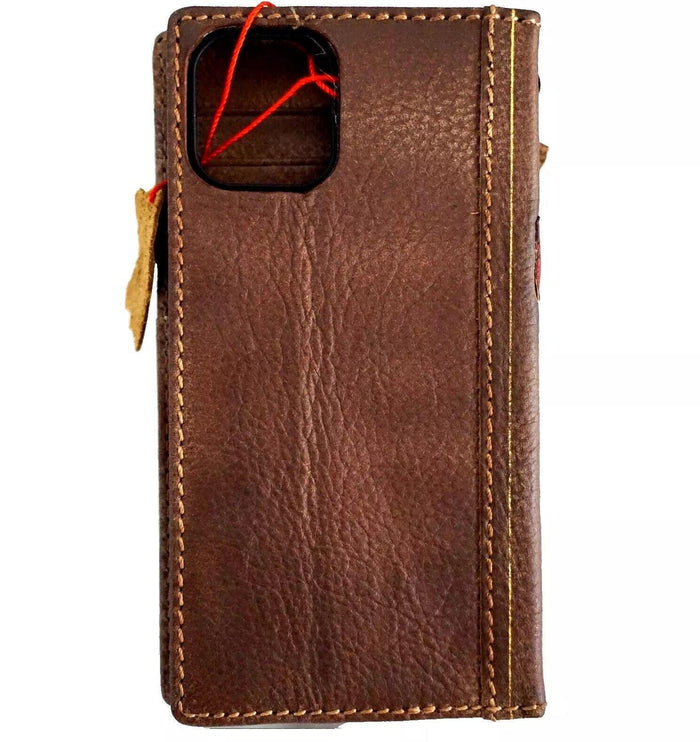 Leather iPhone Wallet Case: Book Style Card Slots