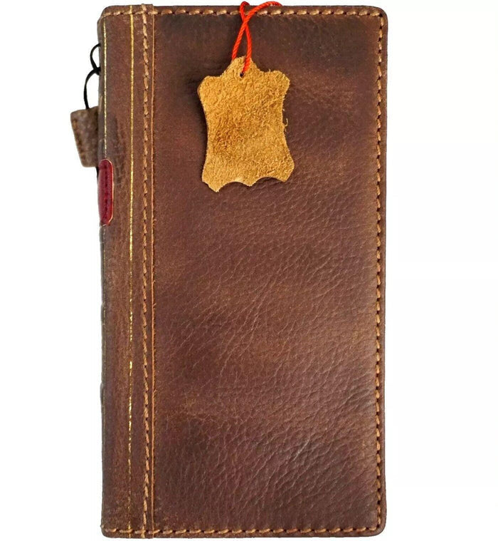 Leather iPhone Wallet Case: Book Style Card Slots