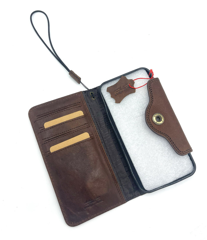 Leather iPhone Wallet Case: Dog Paw Print, Card Slots