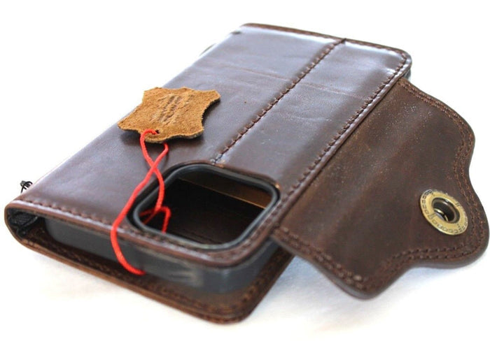 Leather iPhone Wallet Case: Dog Paw Print, Card Slots