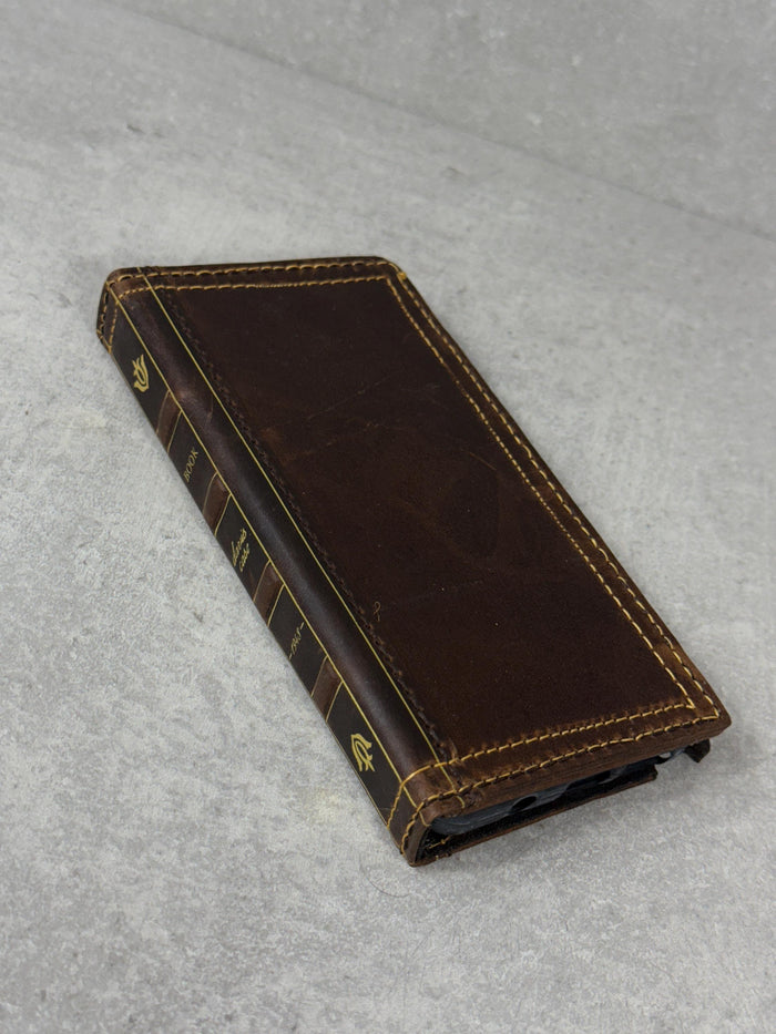 Leather iPhone Wallet Case: Handmade Book Style Cover