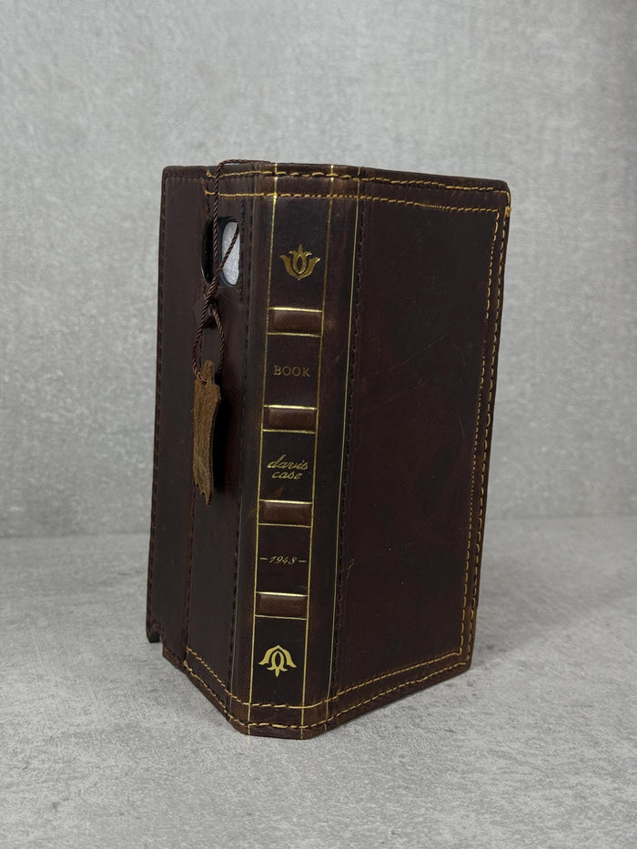 Leather iPhone Wallet Case: Handmade Book Style Cover