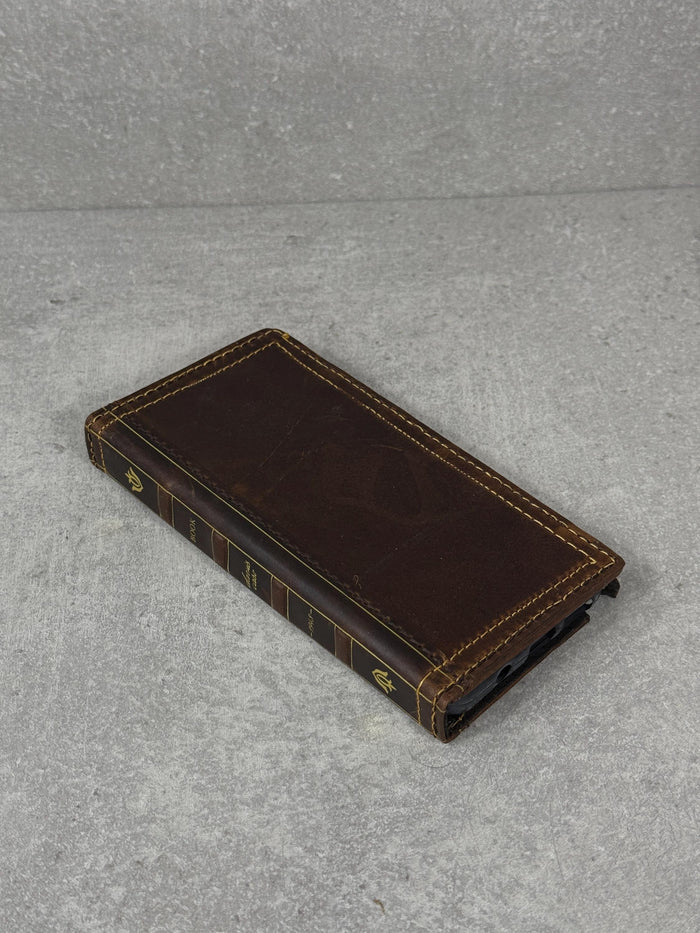 Leather iPhone Wallet Case: Handmade Book Style Cover