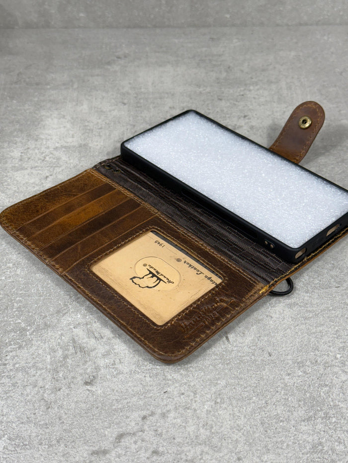 Leather iPhone Wallet Case: Paw Print, Card Slots - iPhone 11 to 17 Pro Max