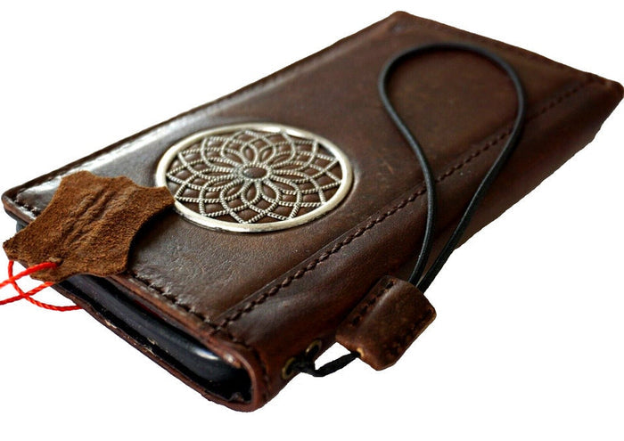 Leather iPhone Wallet Case: Rustic Adorned Book Cover