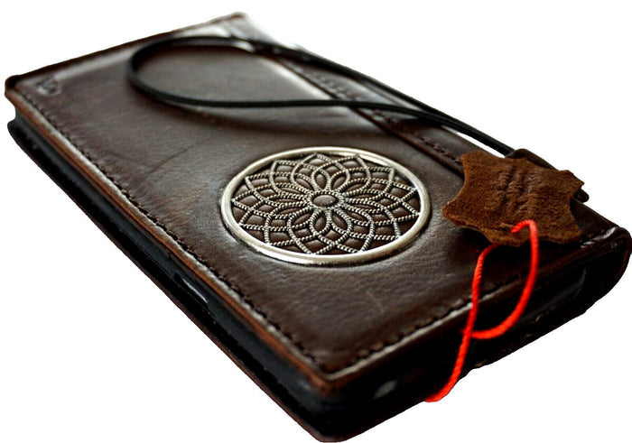 Leather iPhone Wallet Case: Rustic Adorned Book Cover