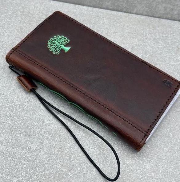 Leather iPhone Wallet Case: Tree Of Life Embossed Cover
