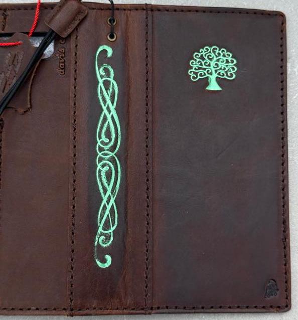 Leather iPhone Wallet Case: Tree Of Life Embossed Cover